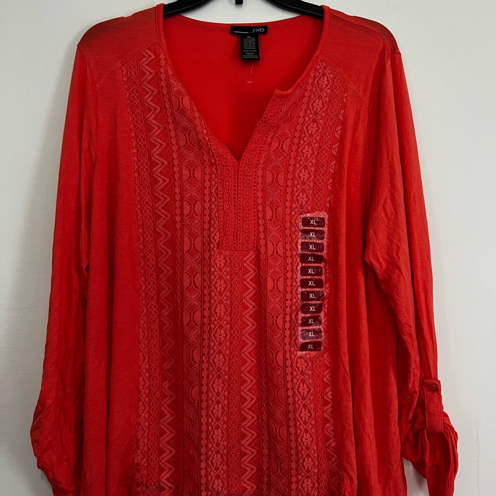 RXB Orange Lace Blouse